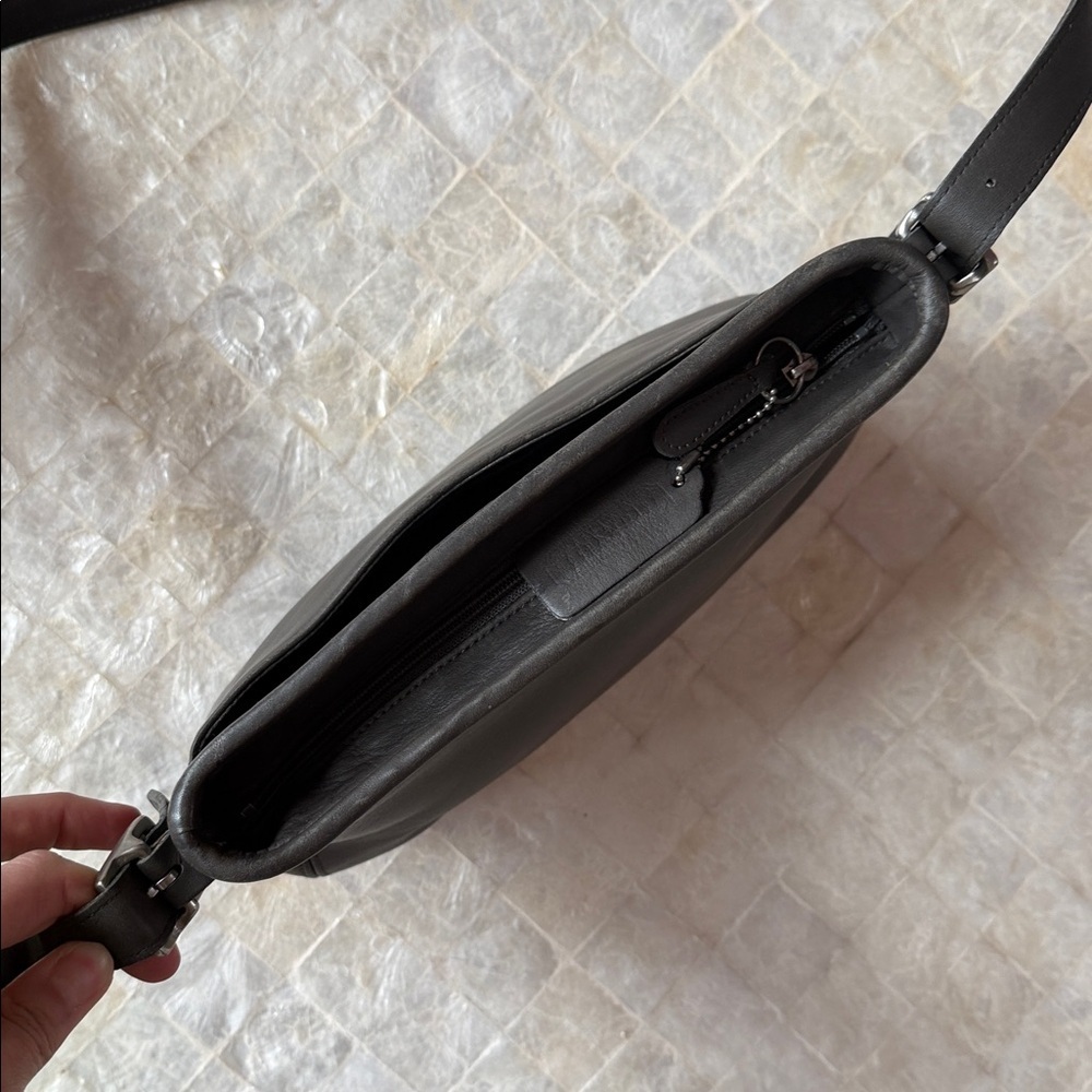 Coach Chelsea Vintage 6000 Gray Leather CrossBody Bag purse grey - Picture 7 of 13